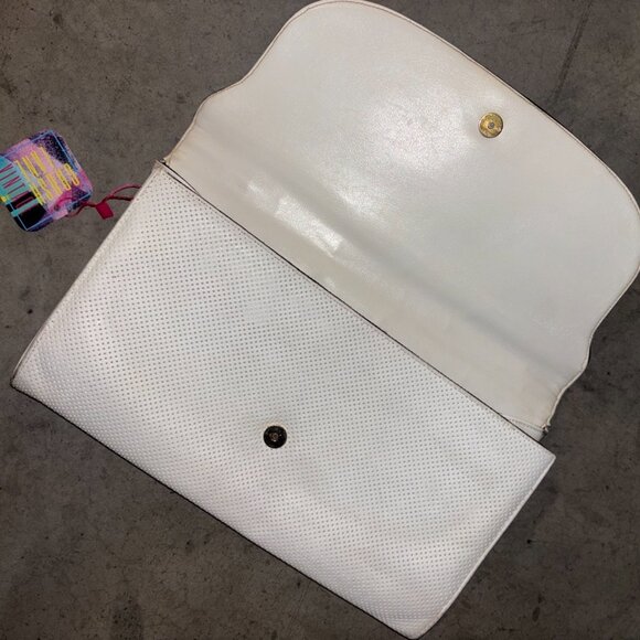 Vintage John Hort Black and White Genuine Leather Clutch - Picture 5 of 8